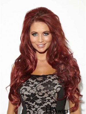 Wavy Synthetic Red Long Popular 3/4 Wigs