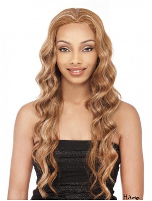 Wavy Brazilian Remy Hair Blonde Long Soft 3/4 Wigs