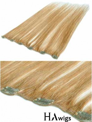 Suitable Blonde Straight Remy Human Hair Clip In Hair Extensions