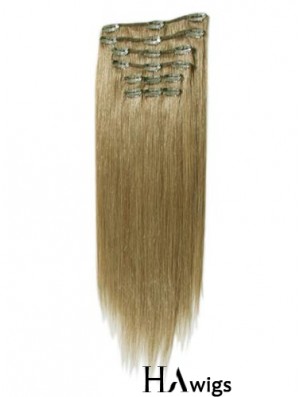 Natural Brown Straight Remy Human Hair Clip In Hair Extensions