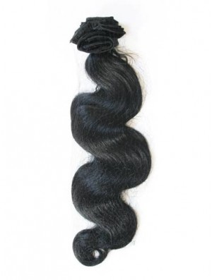 Black Wavy Style Remy Human Hair Tape In Hair Extensions