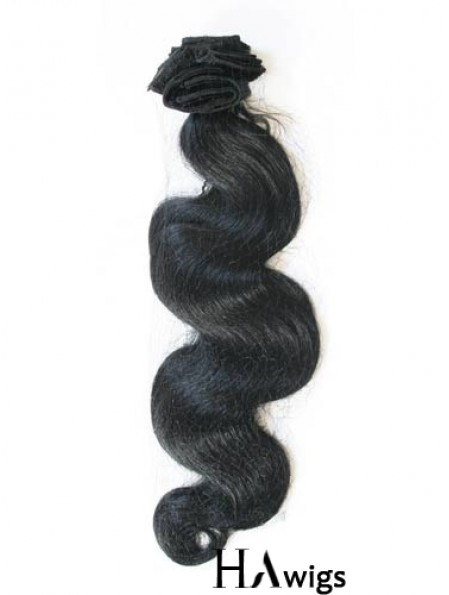 Black Wavy Style Remy Human Hair Tape In Hair Extensions