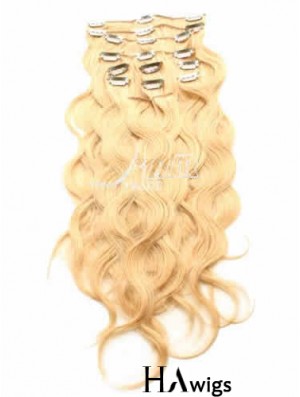 Ideal Blonde Curly Remy Human Hair Clip In Hair Extensions