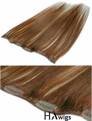 Comfortable Brown Straight Remy Human Hair Clip In Hair Extensions