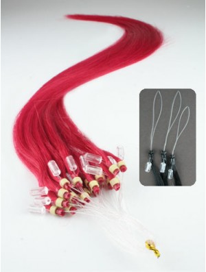 Fashion Red Straight Micro Loop Ring Hair Extensions