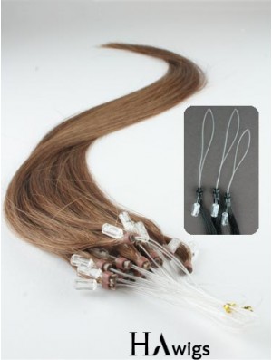 Style Brown Straight Micro Loop Ring Hair Extensions