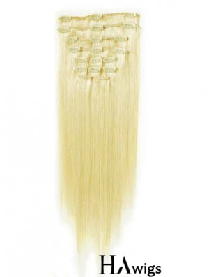 Perfect Blonde Straight Remy Human Hair Clip In Hair Extensions