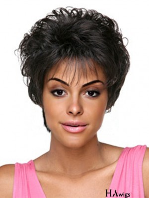 Short Black Curly Classic Natural African American Wigs