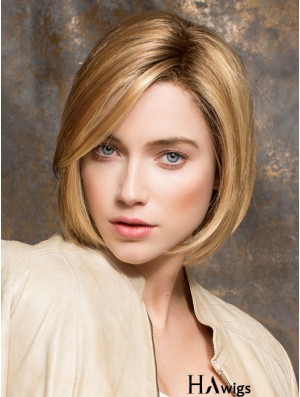 Chin Length Blonde No-Fuss 10 inch Straight Bob Wigs