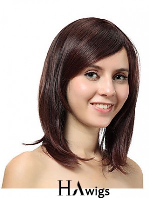 Shoulder Length Layered Straight Auburn Cheap Synthetic Wigs