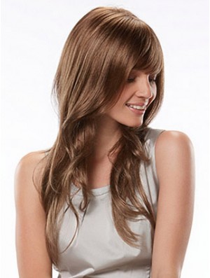 Long With Bangs Wavy Auburn Fashion Synthetic Wigs