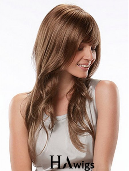 Long With Bangs Wavy Auburn Fashion Synthetic Wigs