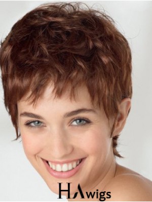 Exquisite 6 inch Wavy Auburn Boycuts Short Wigs