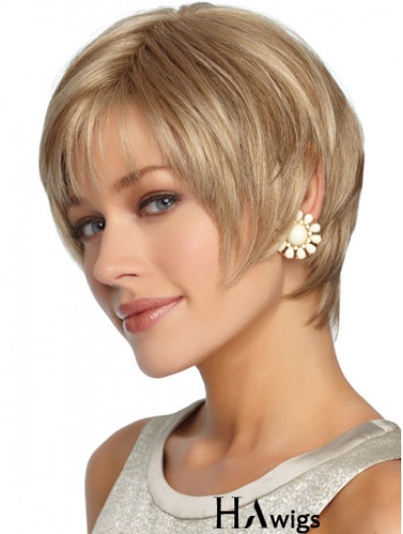 Short Layered Straight Blonde Hairstyles Synthetic Wigs