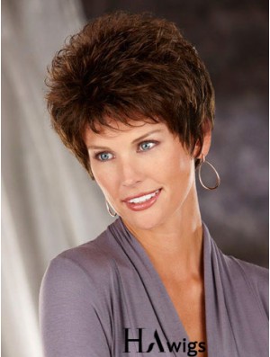 Heat Friendly Synthetic Hair Classic Cuts Short Length Brown Color