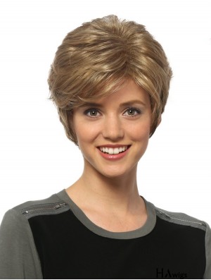 Sleek 8 inch Wavy Blonde Boycuts Short Wigs