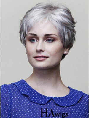 Wavy Grey 8 inch Great Short Wigs