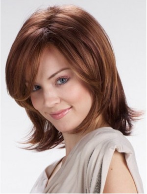 Auburn 12 inch Great Shoulder Length Straight Layered Lace Wigs