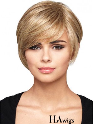 Capless Short Straight Blonde Hairstyles Bob Wigs