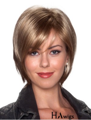 Straight Chin Length Blonde 10 inch Capless Affordable Bob Wigs