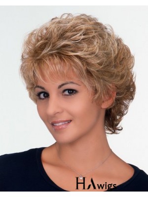 Ladies Wig With Capless Curly Style Short Length Classic Cut