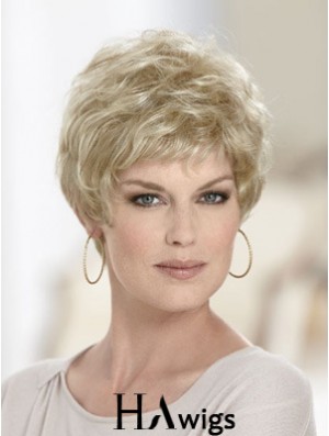 Boycuts Wavy Blonde Capless Discount Short Wigs