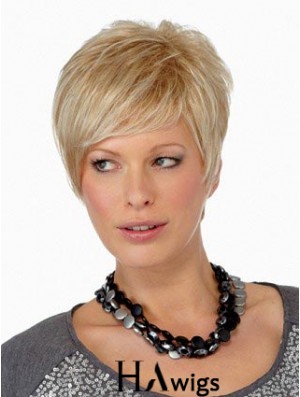 Boycuts Straight Blonde Capless Online Short Wigs