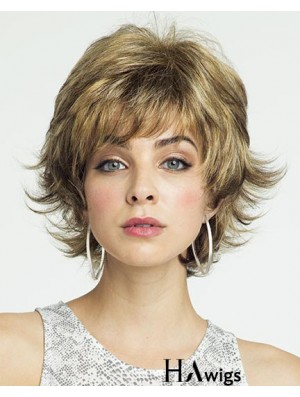 8 inch Affordable Curly Layered Blonde Short Wigs