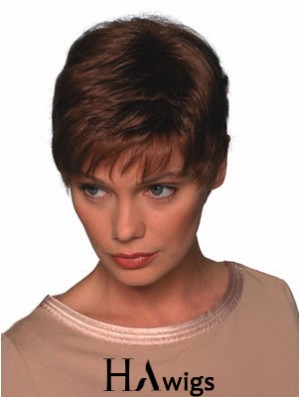 Boycuts Straight Auburn Capless Soft Short Wigs