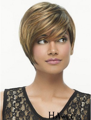 Bobs Straight Brown Capless High Quality Short Wigs