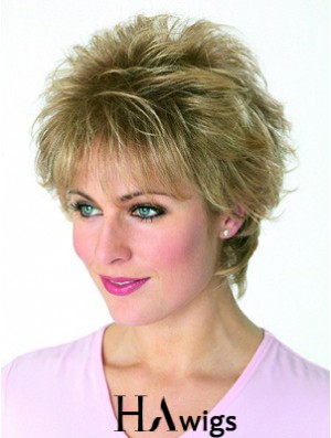 Boycuts Wavy Blonde Capless Cheapest Short Wigs