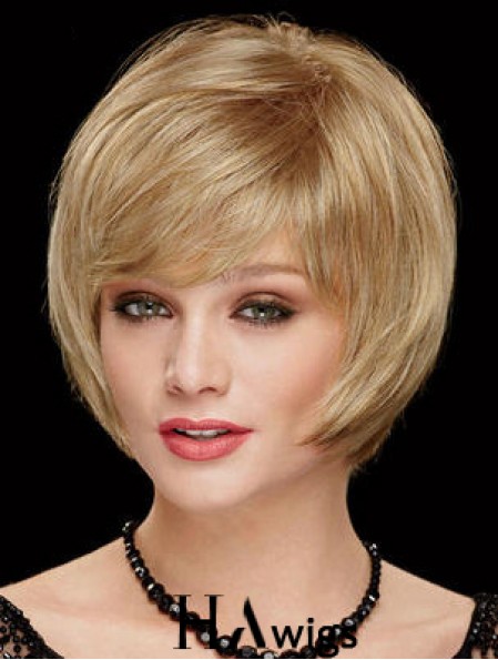 Chin Length Bobs 8 inch Straight Blonde Medium Wigs