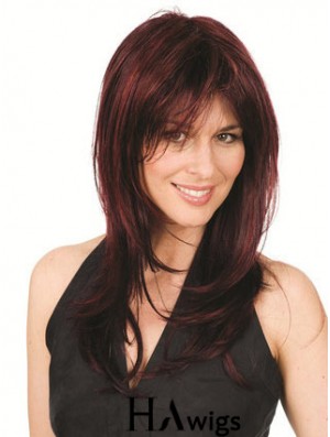 Discount Auburn Straight With Bangs Capless Long Wigs