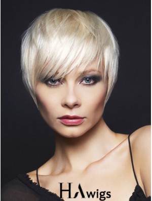 Monofilament Boycuts Short Straight 8 inch Top Fashion Wigs