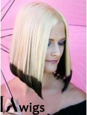 14 inch Ombre/2 Tone Chin Length Bobs Straight Good Lace Wigs