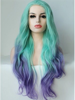 22 inch Ombre/2 Tone Long Without Bangs Wavy Ideal Lace Wigs