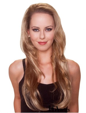 Long Straight Blonde Stylish Synthetic Half Wigs