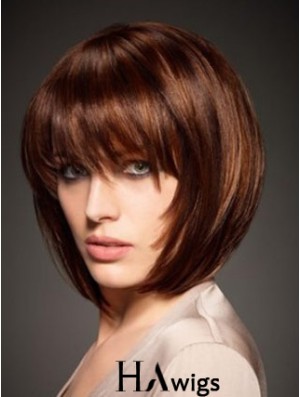 Chin Length Straight Capless Wigs Online Cheap