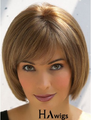 Trendy Brown Remy Human Hair Straight Hair Wigs Online