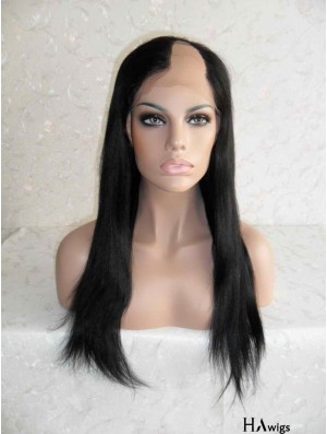 Sleek Black Long Straight U Part Wigs