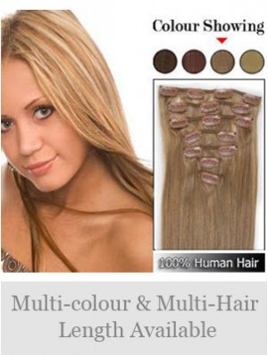 Soft Blonde Straight Remy Human Hair Clip In Hair Extensions