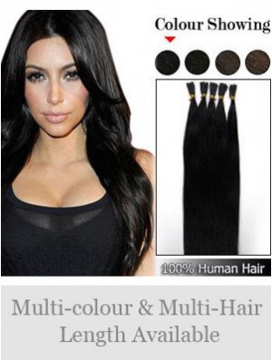 Black Straight Stick/I Tip Hair Extensions