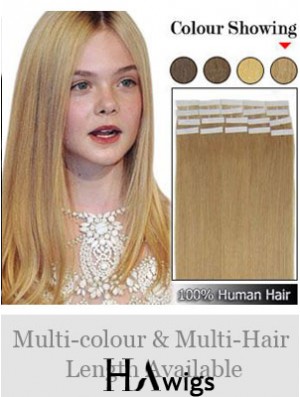 Blonde Straight Perfect Remy Human Hair Tape In Hair Extensions