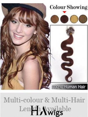 New Auburn Wavy Micro Loop Ring Hair Extensions