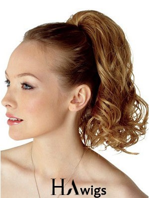 Top Brown Curly Synthetic Clip In Hairpieces